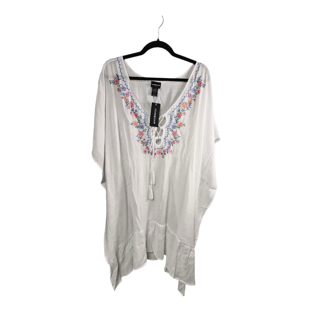 White Embellished Tunic Swim Coverup